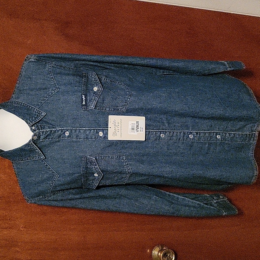 NWT Wrangler Retro Pearl Snap Button-up Womens Western Cowgirl Shirt Size LARGE